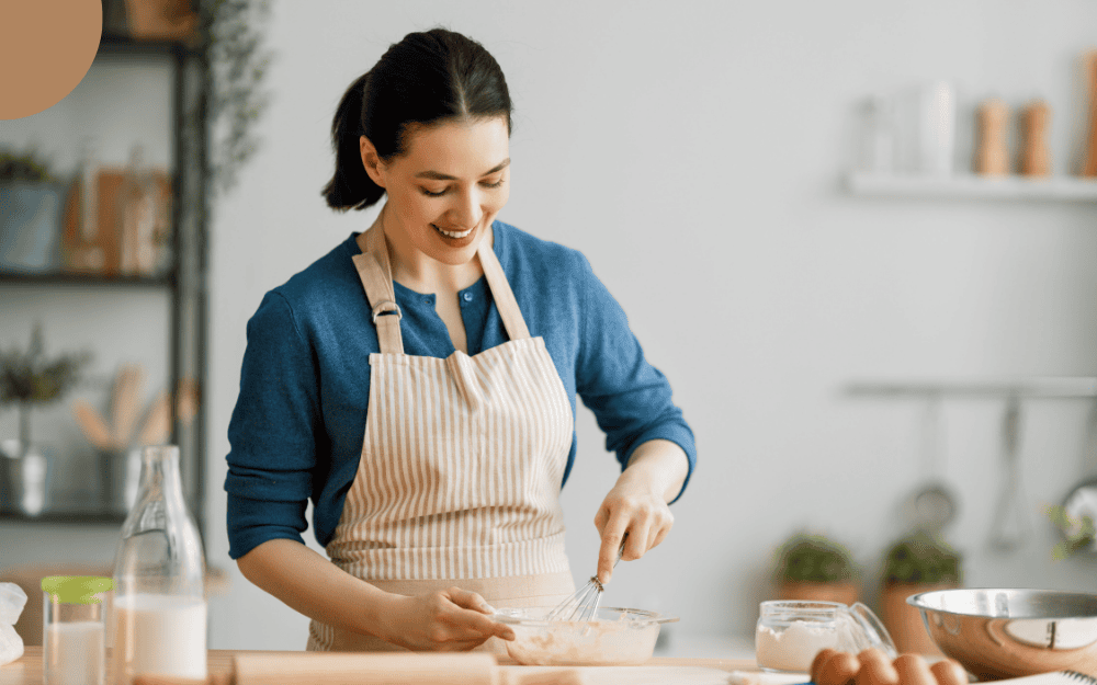 women baking in kitchen