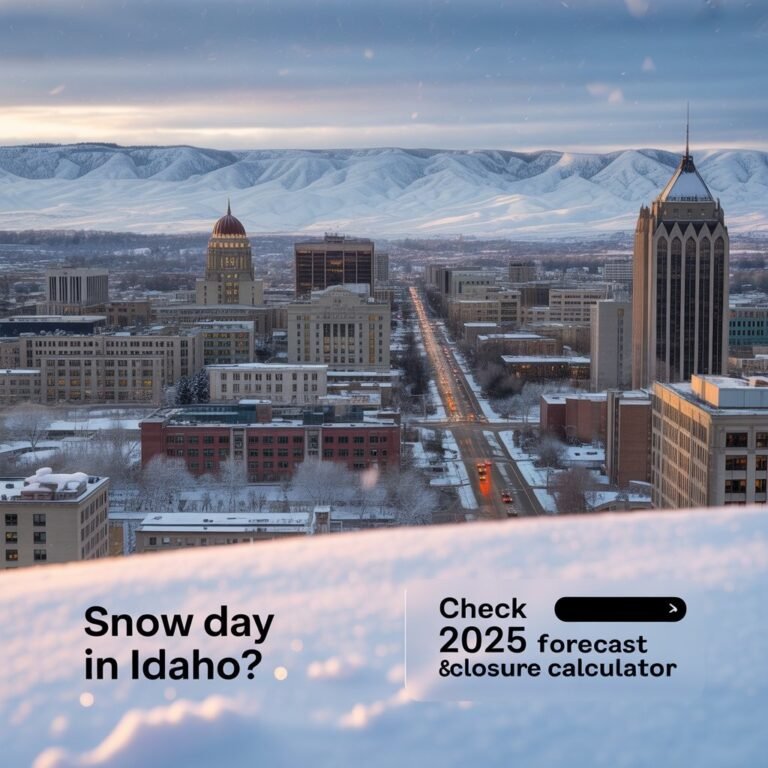 Snow day in Idaho 2025 forecast and school closure calculator
